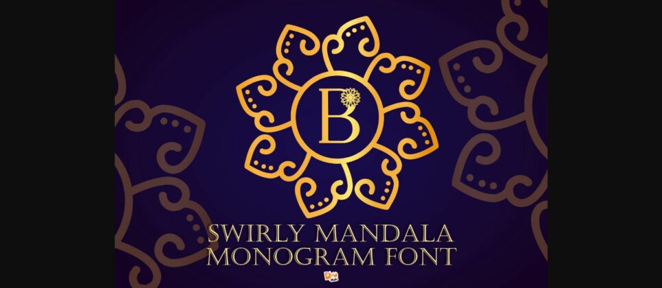Swirly Mandala Monogram Font Poster 3