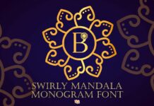 Swirly Mandala Monogram Font Poster 1