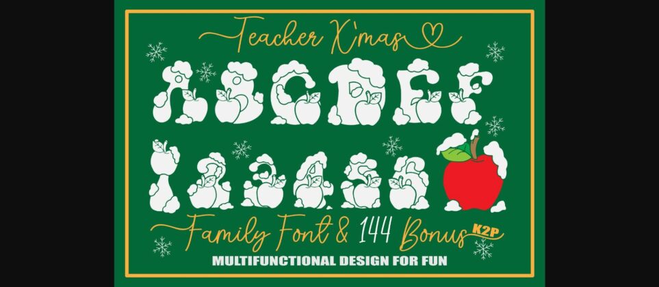 Teacher Xmas Font Poster 3