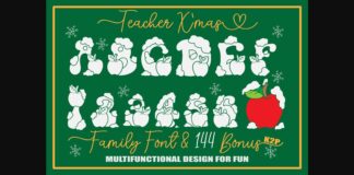 Teacher Xmas Font Poster 1