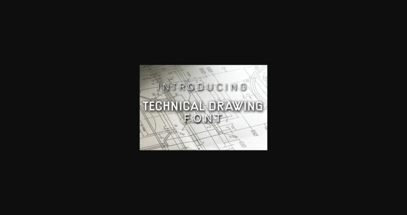 Technical Drawing Font Poster 3