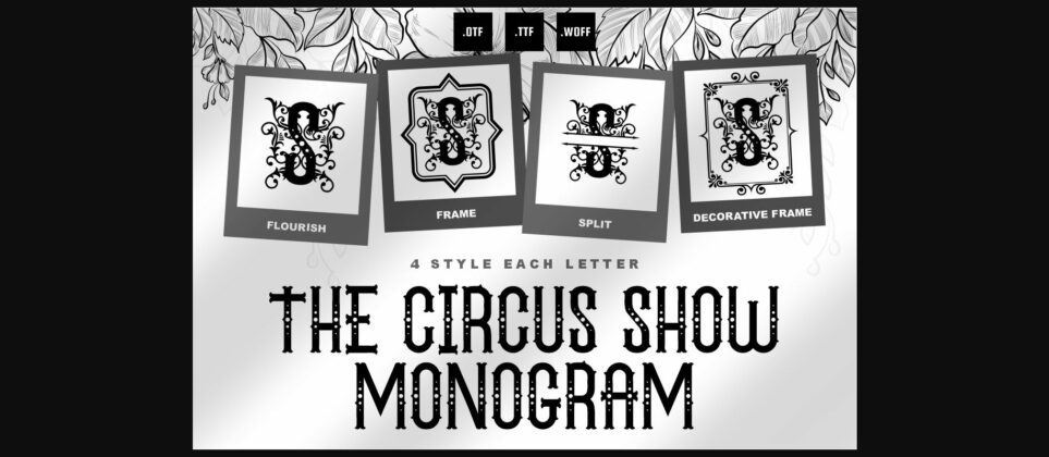 The Circus Show Monogram Font Poster 3