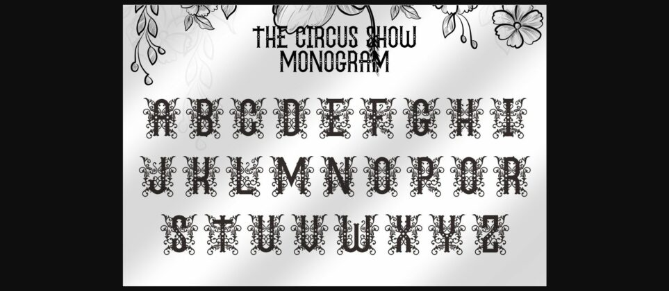 The Circus Show Monogram Font Poster 4