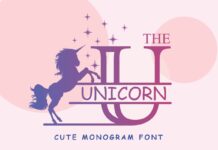 The Unicorn Monogram Font Poster 1