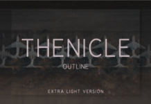 Thenicle Outline Extra Light Font Thenicle Outline Extra Light Font