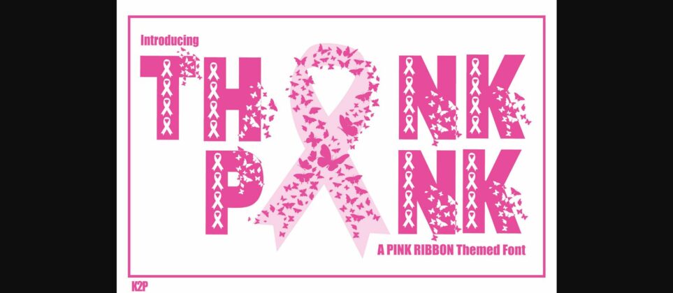 Think Pink Font Poster 3