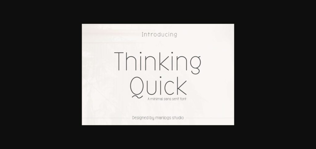 Thinking Quick Font Poster 3