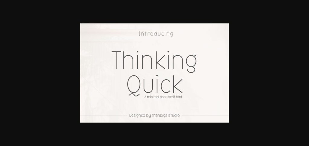 Thinking Quick Font Poster 1