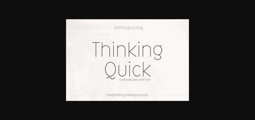 Thinking Quick Font Poster 1