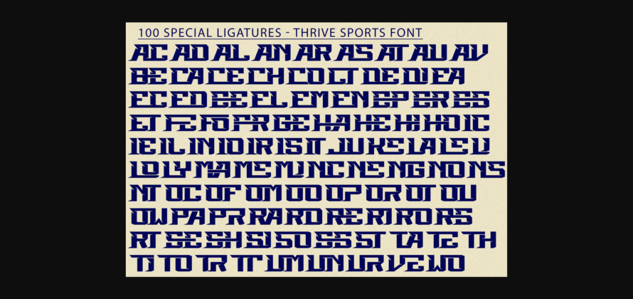 Thrive Sports Font Poster 9
