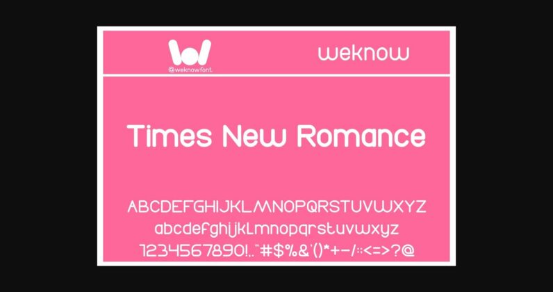 Times New Romance Font Poster 5
