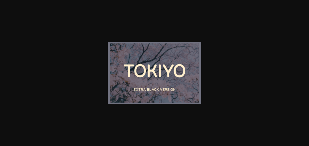 Tokiyo Extra Black Font Poster 3