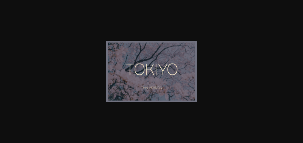 Tokiyo Thin Font Poster 3
