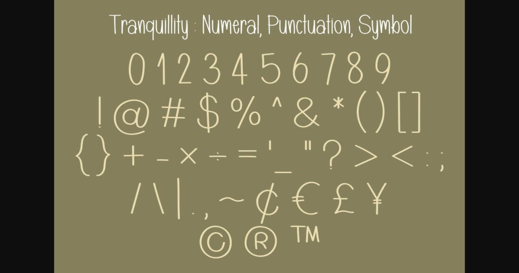Tranquillity Font Poster 8