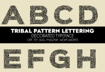 Tribal Pattern Lettering Font Poster 1