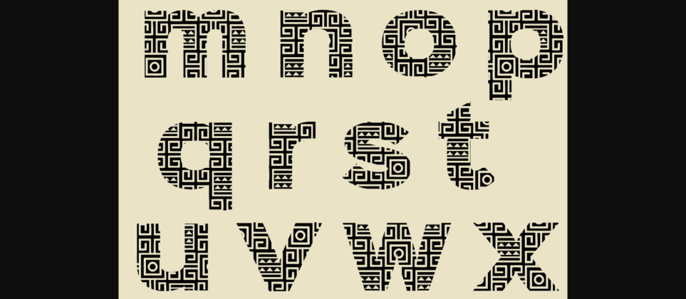 Tribal Pattern Lettering Font Poster 8
