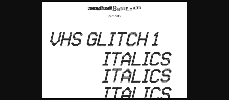 VHS Glitch 1 Italic Font Poster 3
