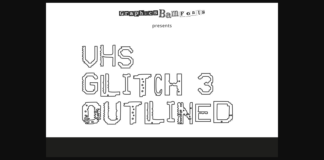 VHS Glitch 3 Outlined Font Poster 1