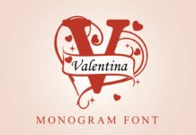 Valentina Monogram Font Poster 1