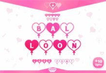 Valentine Balloon Font Poster 1