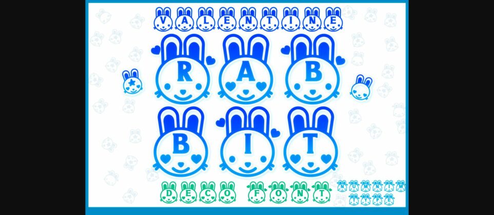 Valentine Rabbit Font Poster 3