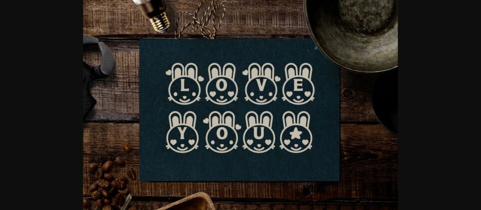 Valentine Rabbit Font Poster 7