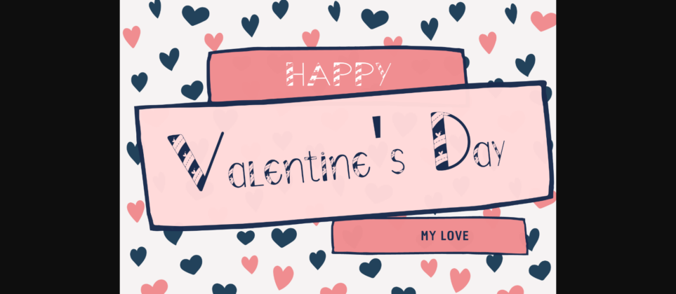 Valentines Heart Font Poster 4