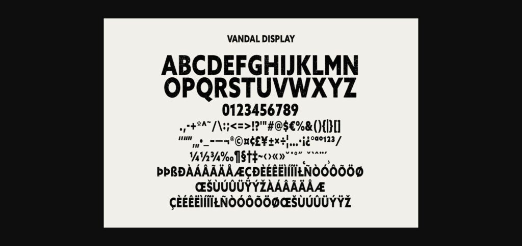 Vandal Font Poster 9