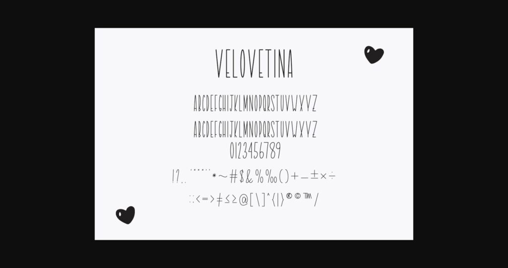 Velovetina Font Poster 8