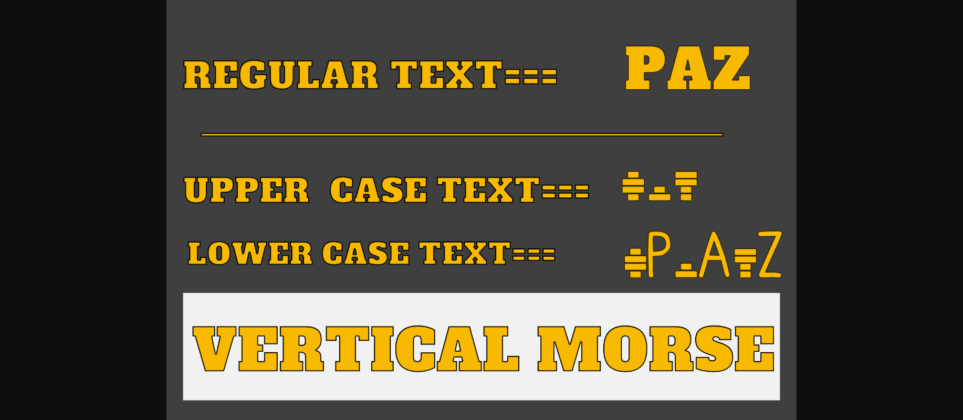 Vertical Morse Font Poster 7