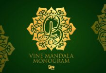 Vine Mandala Monogram Font Poster 1