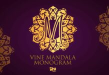 Vine Mandala Monogram Font Poster 1