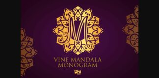 Vine Mandala Monogram Font Poster 1