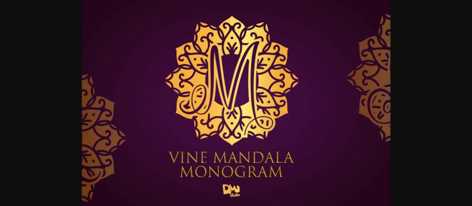 Vine Mandala Monogram Font Poster 1