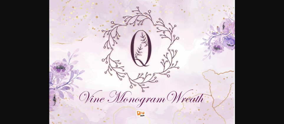 Vine Monogram Wreath Font Poster 3