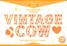Vintage Cow Font Poster 1