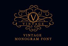 Vintage Monogram Font Poster 1
