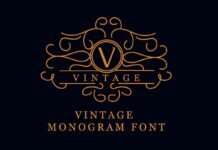 Vintage Monogram Font Poster 1