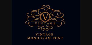 Vintage Monogram Font Poster 1
