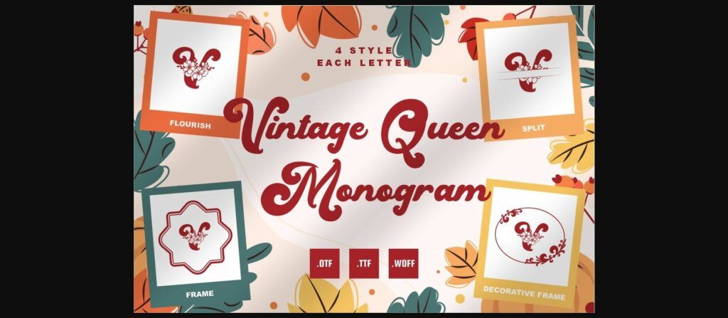 Vintage Queen Monogram Font Poster 3