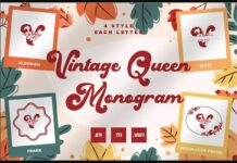 Vintage Queen Monogram Font Poster 1