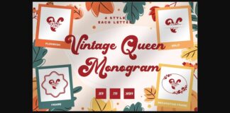 Vintage Queen Monogram Font Poster 1