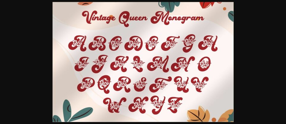 Vintage Queen Monogram Font Poster 4