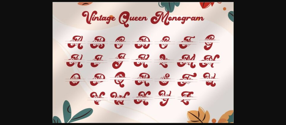 Vintage Queen Monogram Font Poster 5
