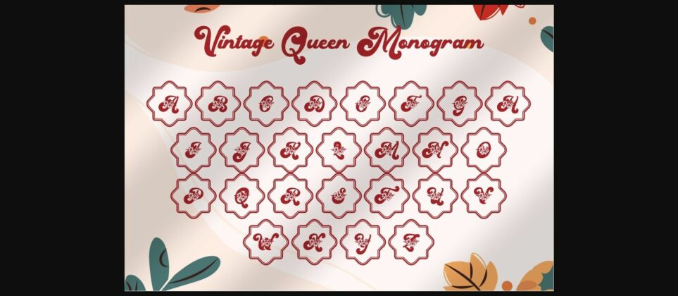 Vintage Queen Monogram Font Poster 6