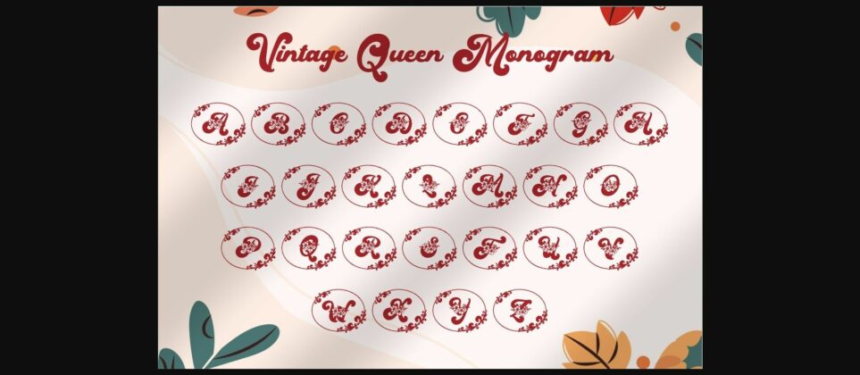Vintage Queen Monogram Font Poster 7