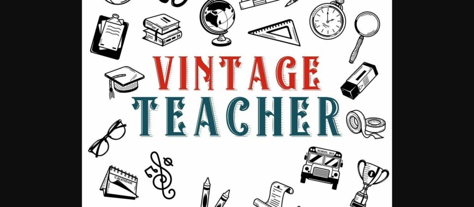 Vintage Teacher Font Poster 3
