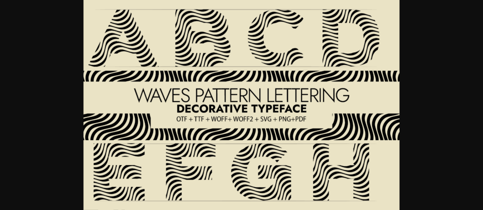 Waves Pattern Font Poster 3