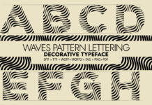 Waves Pattern Font Poster 1