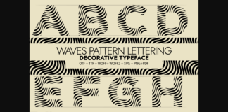 Waves Pattern Font Poster 1